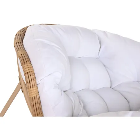 Rocking Chair Home ESPRIT White Brown Steel 108 x 108 x 80 cm