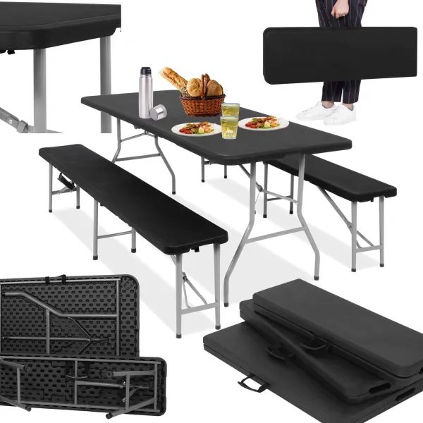 Стол складной с 2 ​​скамейками Springos GF0098 180 х 74 х 74 см