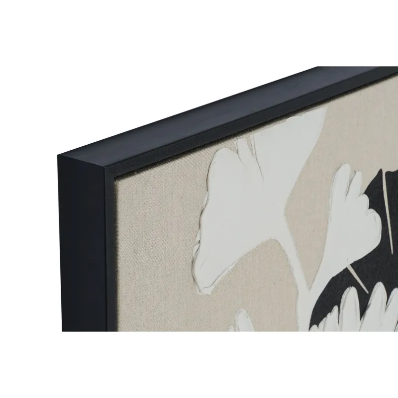 Canvas Home ESPRIT Balts Melns Bēšs Augu lapa Urbāns 63 x 4,3 x 93 cm (2 gb.)