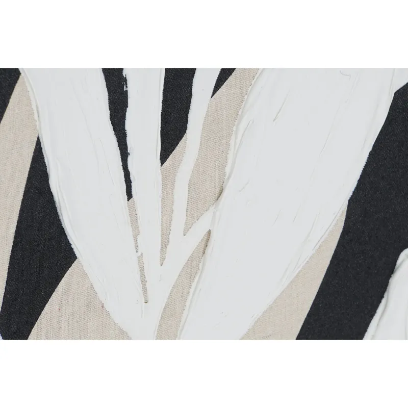 Kangas Home ESPRIT Valkoinen Musta Beige Kasvien lehtiä Kaupunki 63 x 4,3 x 93 cm (2 osaa)