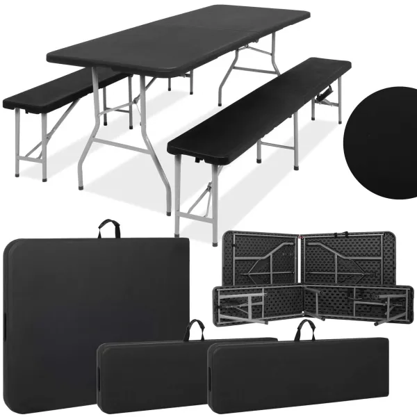 Стол складной с 2 ​​скамейками Springos GF0098 180 х 74 х 74 см