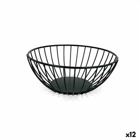 Breadbasket My Bar Black Metal Circular 20 x 8 cm (12 Units)
