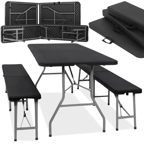 Стол складной с 2 ​​скамейками Springos GF0098 180 х 74 х 74 см