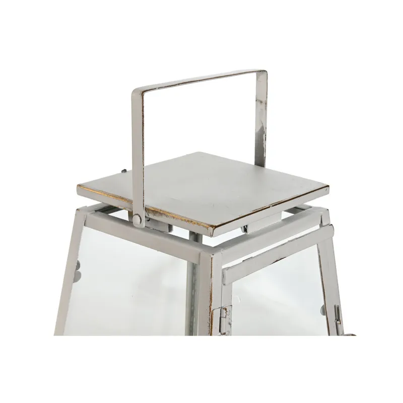 Lantern set Home ESPRIT White Golden Metal Crystal Modern 26 x 26 x 38,5 cm (2 Pieces)