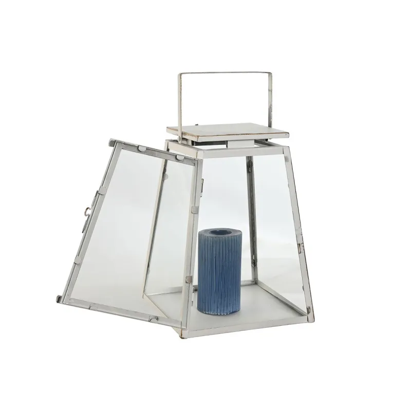 Lantern set Home ESPRIT White Golden Metal Crystal Modern 26 x 26 x 38,5 cm (2 Pieces)