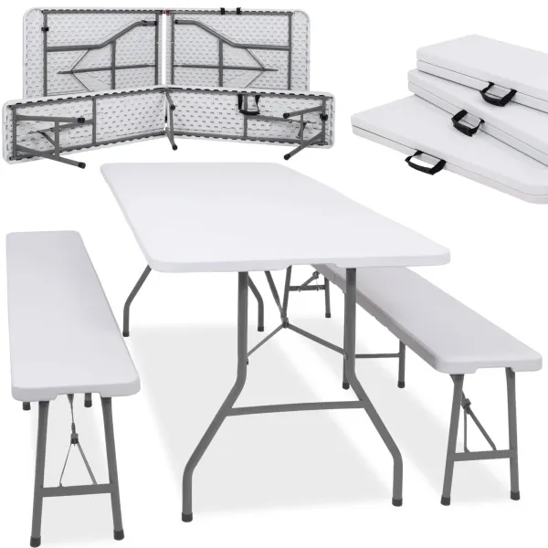Стол складной с 2 ​​скамейками Springos GF0099 180 x 74 x 74 см