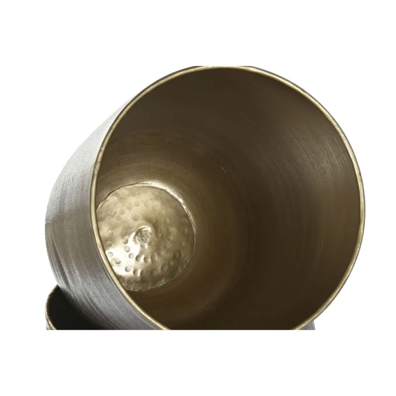 Planter Home ESPRIT Golden Silver Aluminium Modern 35 x 35 x 63 cm (2 Pieces)