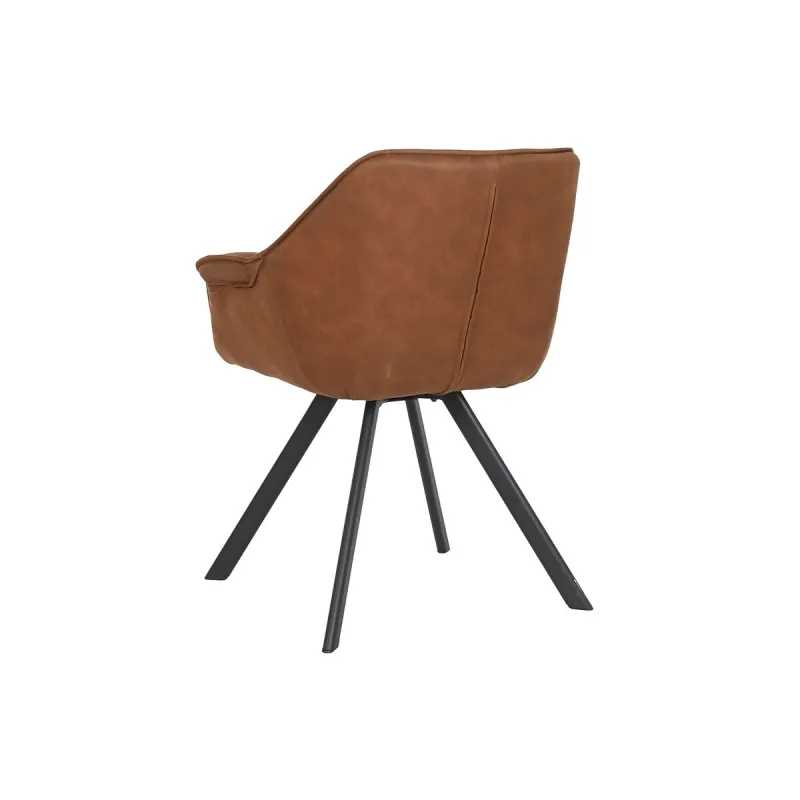 Ruokatuoli Home ESPRIT Musta Kameli Metalli Mikrokuitu 64 x 67 x 85 cm 67 x 64 x 83 cm