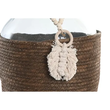 Maljakko Home ESPRIT Läpinäkyvä Tummanruskea Kristalli Luonnollinen Siirtomaatyylinen 26 x 26 x 39 cm