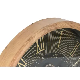 Wall Clock Home ESPRIT Black Natural Crystal Pine Loft 63,5 X 8,5 X 63,5 CM