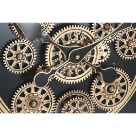 Wall Clock Home ESPRIT Black Natural Crystal Pine Loft 63,5 X 8 X 63,5 CM