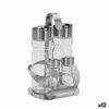 Condiment Set Transparent Silver (12 Units)