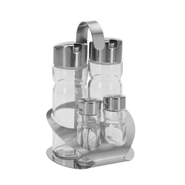 Condiment Set Transparent Silver (12 Units)