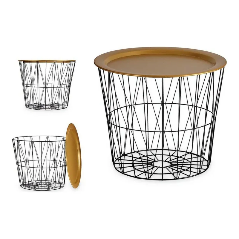 Šoninis staliukas Gift Decor Juoda Auksinis 52 x 40 x 52 cm