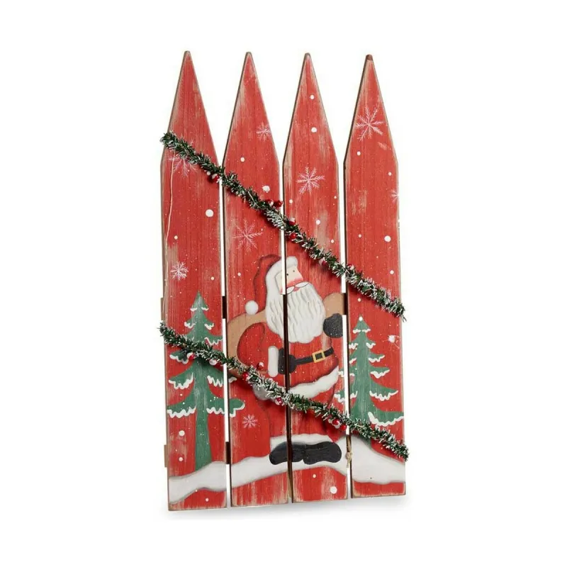 Christmas bauble Krist+ White Red Green Father Christmas Fence 34,7 x 4 x 60 cm