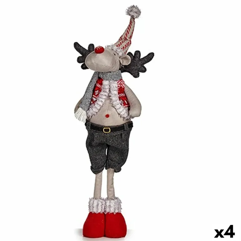 Jõulu põhjapõder Krist+ FG09-PX21383A Punane Hall Jõulu põhjapõder 13 x 65 x 18 cm (4 Ühikut)