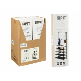 Paltai su lentyna Kipit Juoda Metalinis 60 x 26 x 155 cm