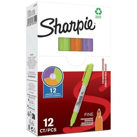 Nuolatinis žymeklis Sharpie Žalia Purpurinė Oranžinė (12 vnt.)