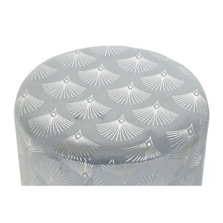 подставка для ног DKD Home Decor Синий полиэстер Металл Позолоченный (35 x 35 x 43 cm)