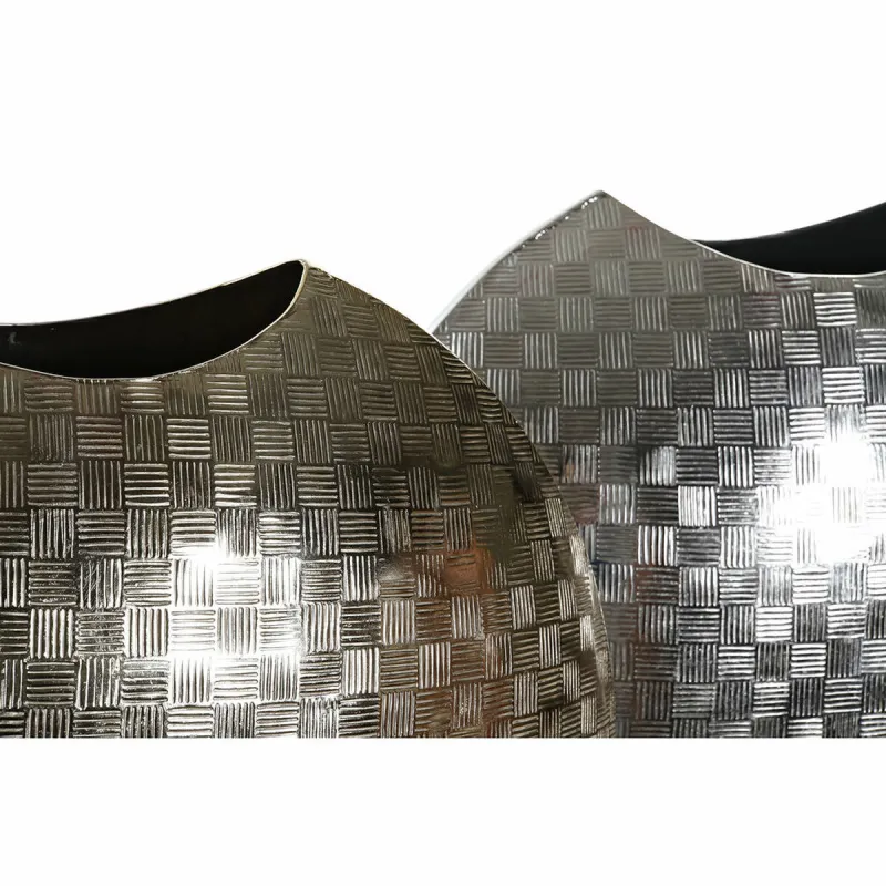 Vaas DKD Home Decor 37 x 14 x 33 cm Hõbedane Kuldne Alumiinium Kaasaegne (2 Ühikut)