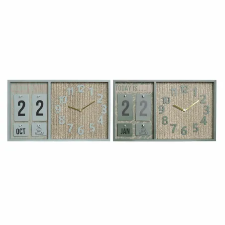 Seinakell DKD Home Decor Roheline Puit polüpropüleen Plastmass Puit MDF Troopiline 40 x 5 x 24 cm (2 Ühikut)