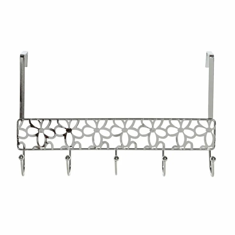 Дверная вешалка DKD Home Decor Серебристый Металл Пластик Цветы 32 x 10 x 19 cm