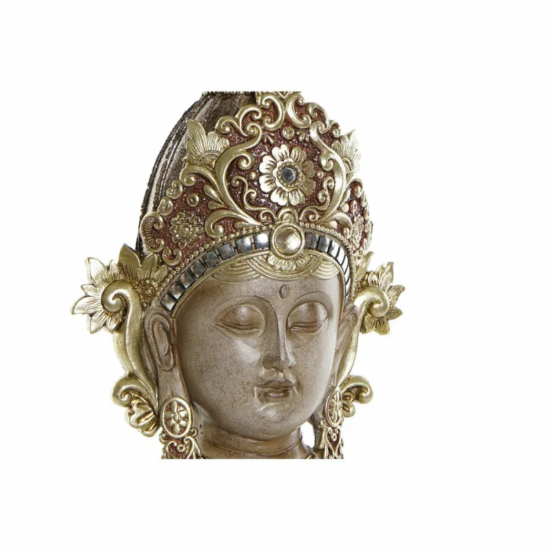 Dekoratiivne kuju DKD Home Decor pruun kuldne idamaine buda 15 x 7 x 38 cm
