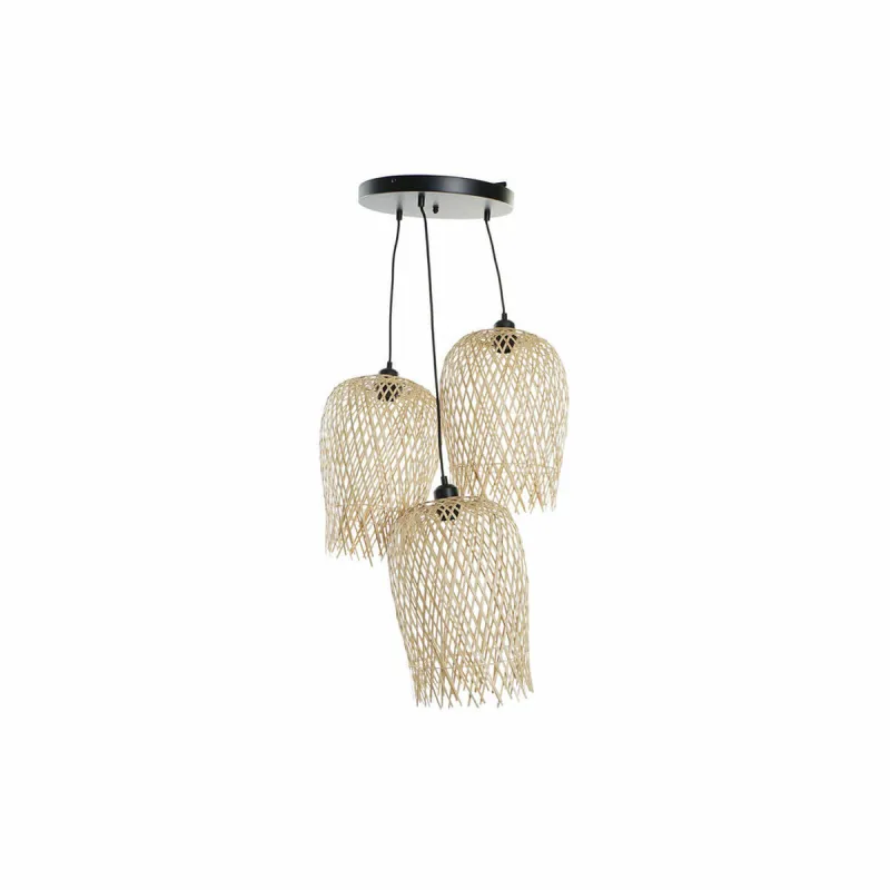 Kattolamppu DKD Home Decor Musta Vaaleanruskea Metalli Bambu 50 W Trooppinen 220 V 30 x 30 x 94 cm