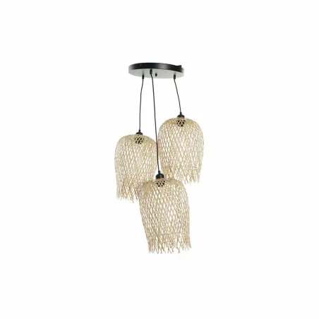 Kattolamppu DKD Home Decor Musta Vaaleanruskea Metalli Bambu 50 W Trooppinen 220 V 30 x 30 x 94 cm