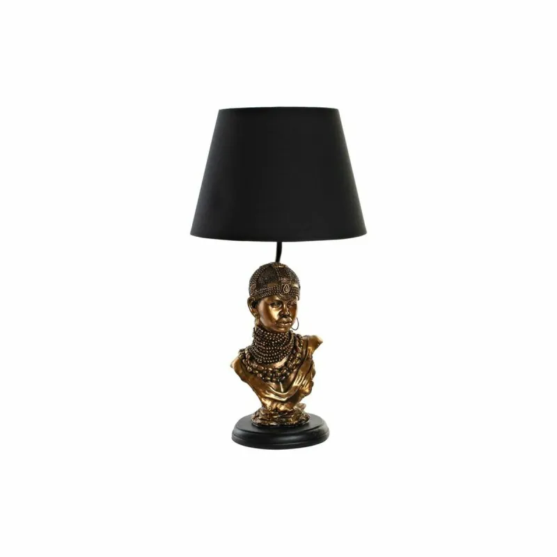 Galda lampa DKD Home Decor Melns Bronza Poliesters Sveķi Āfrikas sieviete (31 x 31 x 58 cm)