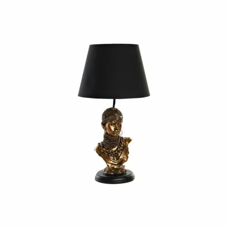 Galda lampa DKD Home Decor Melns Bronza Poliesters Sveķi Āfrikas sieviete (31 x 31 x 58 cm)