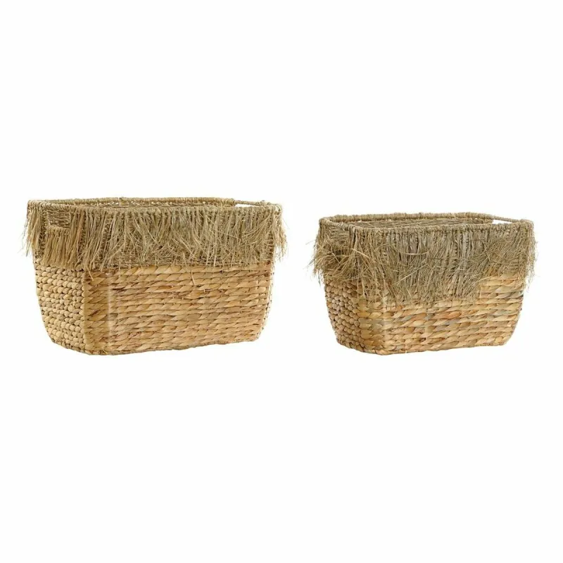 Krepšelio rinkinys DKD Home Decor Ruda Spalvotas Natūralus Kutai 40 x 30 x 26 cm