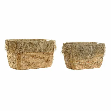 Korvikomplekt DKD Home Decor Pruun Mitmevärviline Naturaalne Narmad 40 x 30 x 26 cm