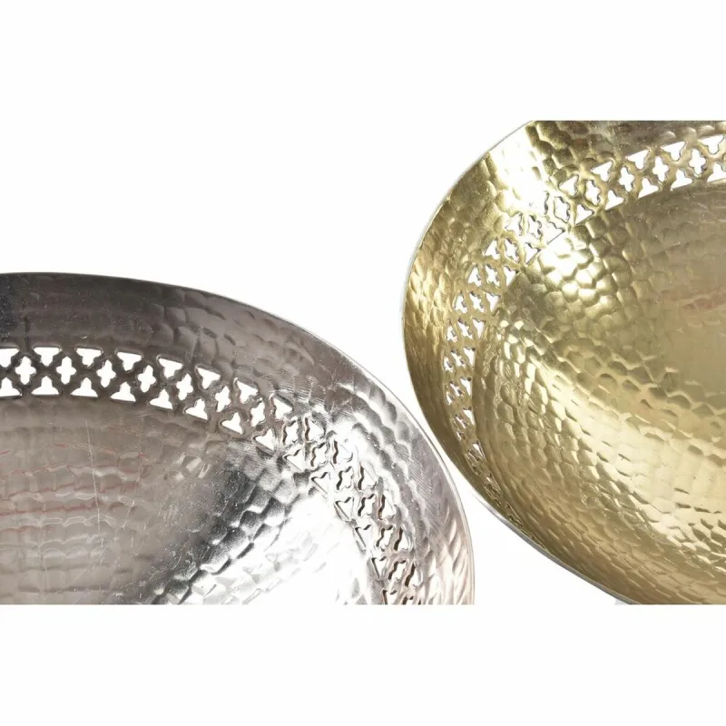 Lauakaunistus DKD Home Decor Vask Kuldne Alumiinium 34 x 34 x 20 cm (2 Ühikut)