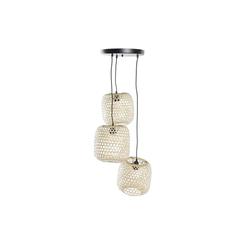 Kattolamppu DKD Home Decor 43 x 43 x 100 cm Musta Ruskea Bambu 50 W