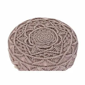 Atrama pėdoms DKD Home Decor Natūralus Šviesiai rožinis Medžio Boho Makrame 53 x 53 x 31 cm