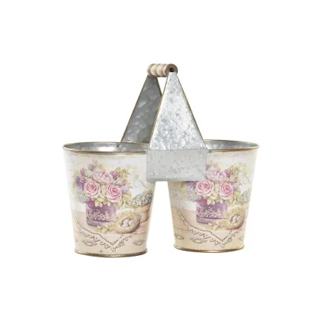 stādītājs DKD Home Decor Rozā Metāls Shabby Chic 24 x 12 x 23 cm