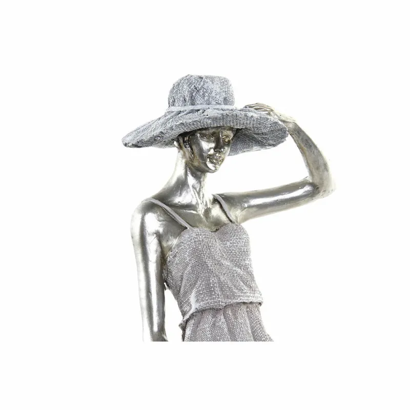 Декоративная фигура DKD Home Decor Женщина Серебристый Велосипед Металл Смола (27,5 x 9,5 x 34,5 cm)