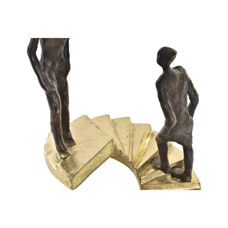 Dekoratyvinė figūrėlė DKD Home Decor Auksinis Derva Tamsiai pilka Laiptai Šiuolaikiškas (14 x 14 x 41,5 cm)