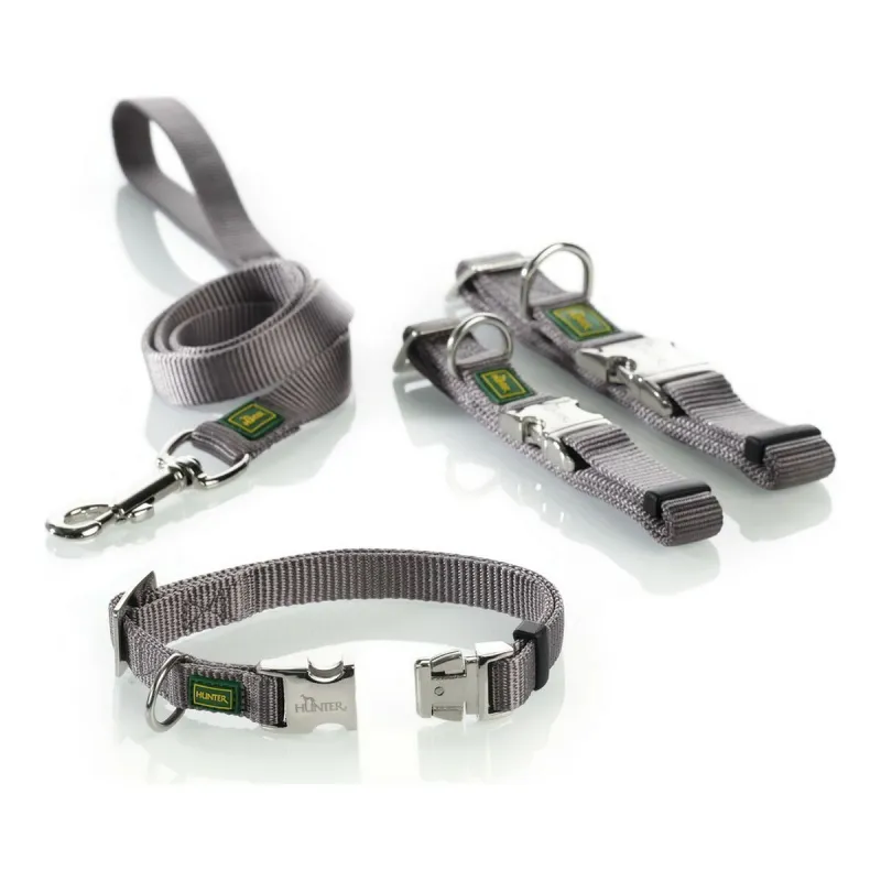 Dog collar Hunter Vario Basic Alu-Strong Grey M 30-45 cm