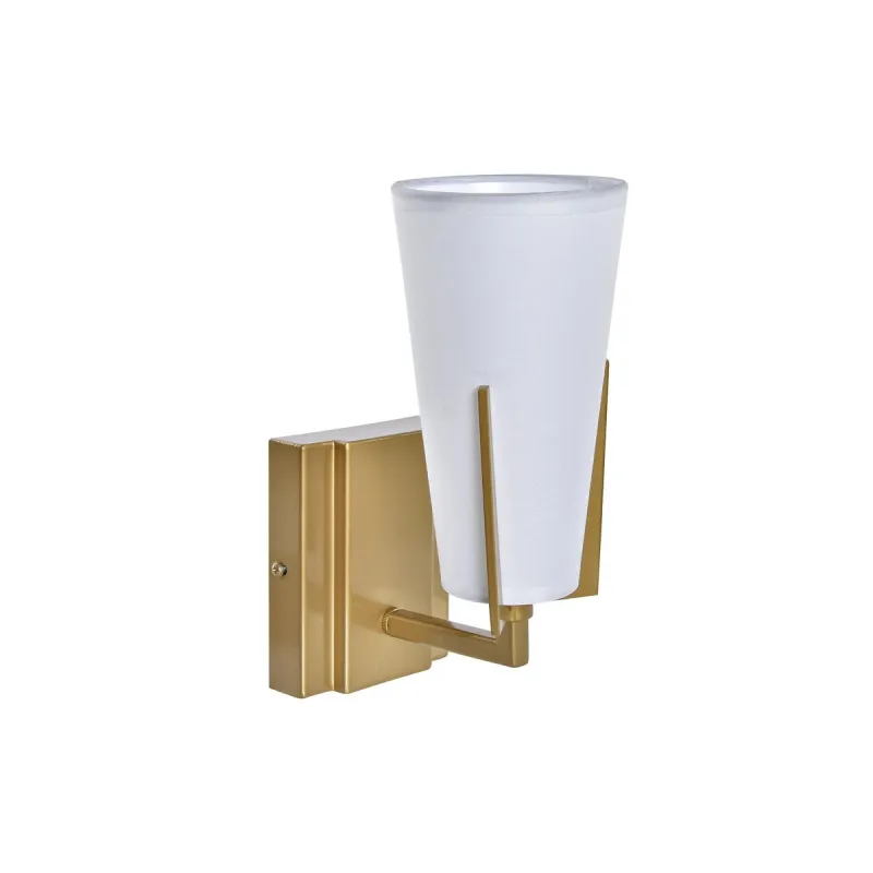 Sieninė lempa DKD Home Decor 25W Auksinis Metalinis Poliesteris Balta 220 V (12 x 14 x 25 cm)