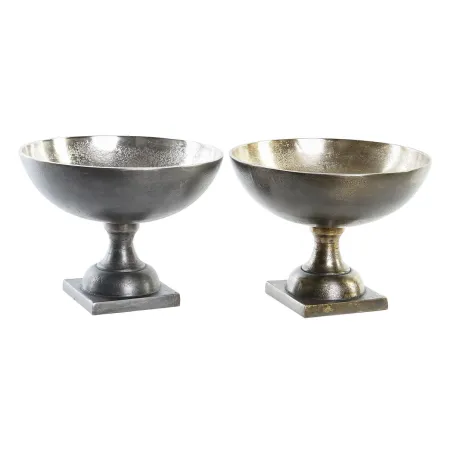 Lauakaunistus DKD Home Decor Kuldne Hõbedane Alumiinium 25 x 25 x 19 cm (2 Ühikut)