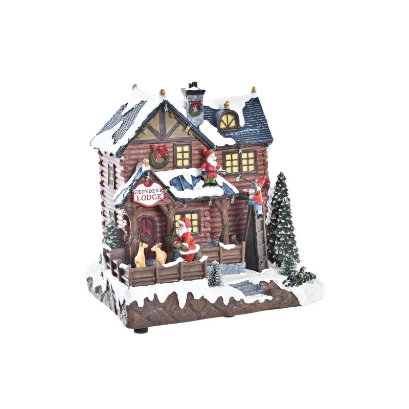 Nukumaja DKD Home Decor Mitmevärviline Muusikaline 25,5 x 21 x 25 cm Liikumi LED Kerge