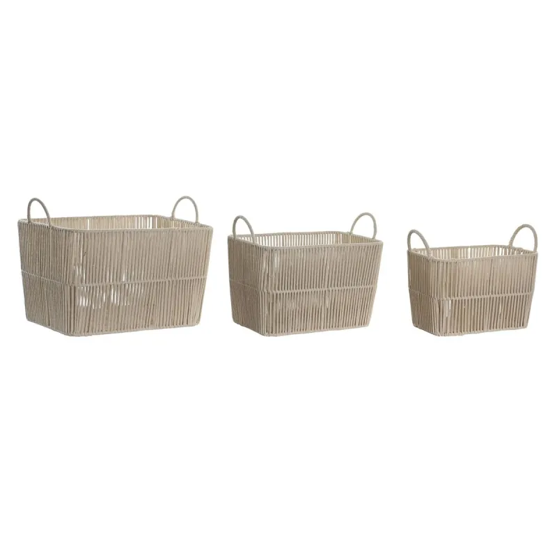 Grozs DKD Home Decor Bēšs Metāls 39 x 29 x 31 cm 3 Daudzums