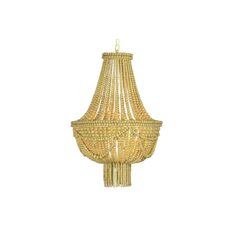 Kattolamppu DKD Home Decor Metalli Ruskea Keltainen 40 W Puu MDF (40 x 40 x 60 cm)