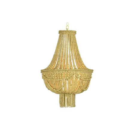 griestu gaismas DKD Home Decor Metāls Brūns Dzeltens 40 W Koks MDF (40 x 40 x 60 cm)