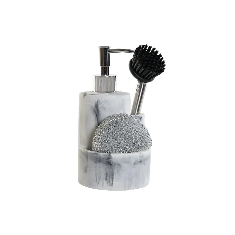 Virtuvės kriauklei skirtas muilo dozatorius „2 viename“ DKD Home Decor Derva Nerūdijantis plienas 12,6 x 11,4 x 18,6 cm