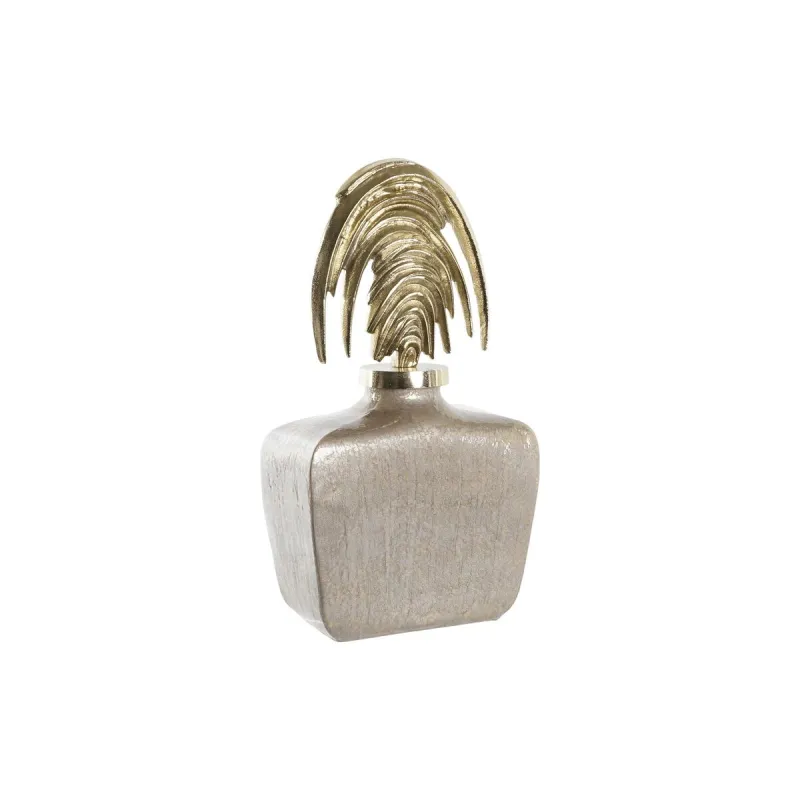 Maljakko DKD Home Decor Kristalli Beige Kullattu Alumiini (28 x 11 x 45 cm)