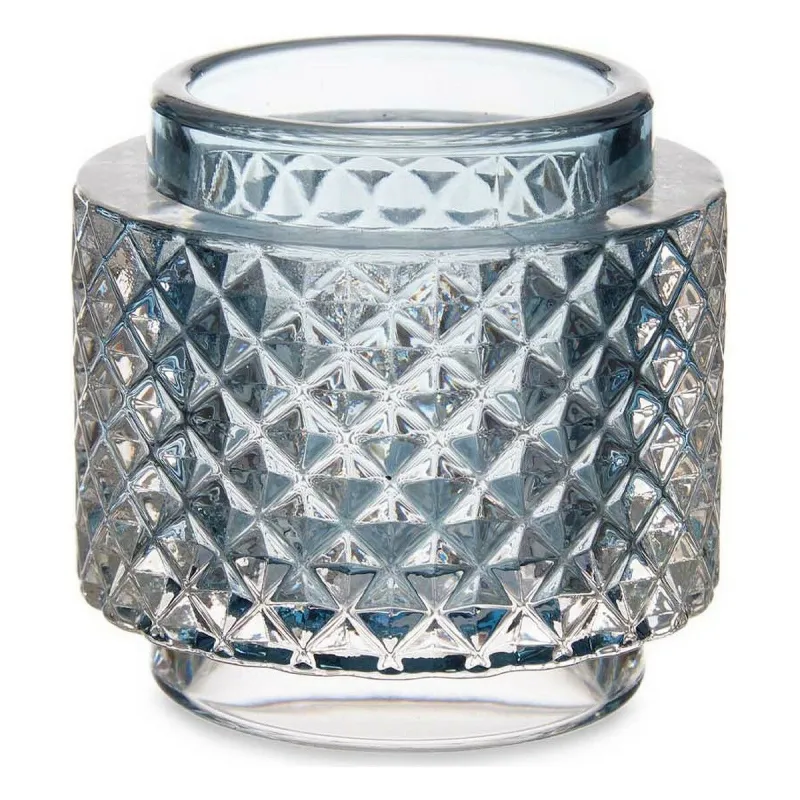 Candleholder Gift Decor Blue Glass 9 x 8,8 x 9 cm