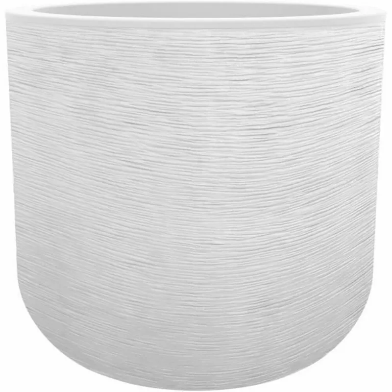 Lillepott EDA Graphit'Up Ringjas Valge Plastmass Ümmargune Ø 50 cm